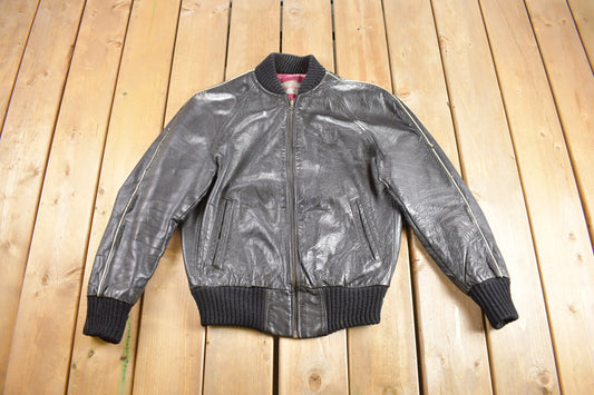 Vintage 1950s Franco Canadian Leather Jacket / Lightning Zipper / Leather Bomber Jacket / Made In Canada / Biker Jacket