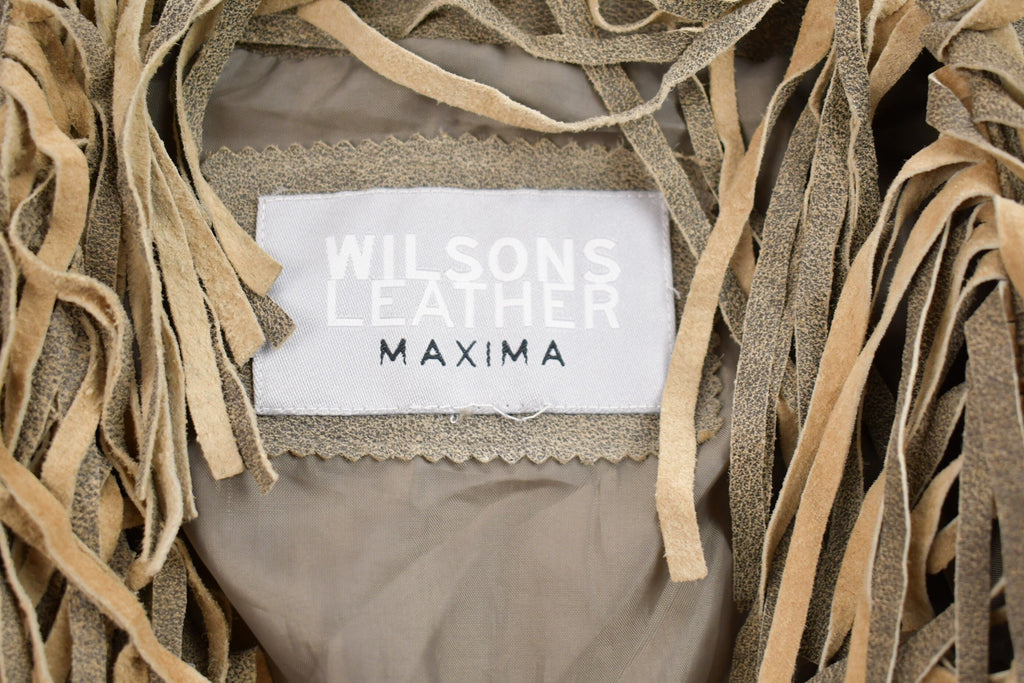 Vintage 1990s Wilsons Leather Maxima Leather Fringe Jacket