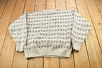 Vintage 1990s Eddie Bauer Geometric Knitted Crewneck Sweater  Vintage 90s Crewneck  All Over Pattern  Outdoorsman