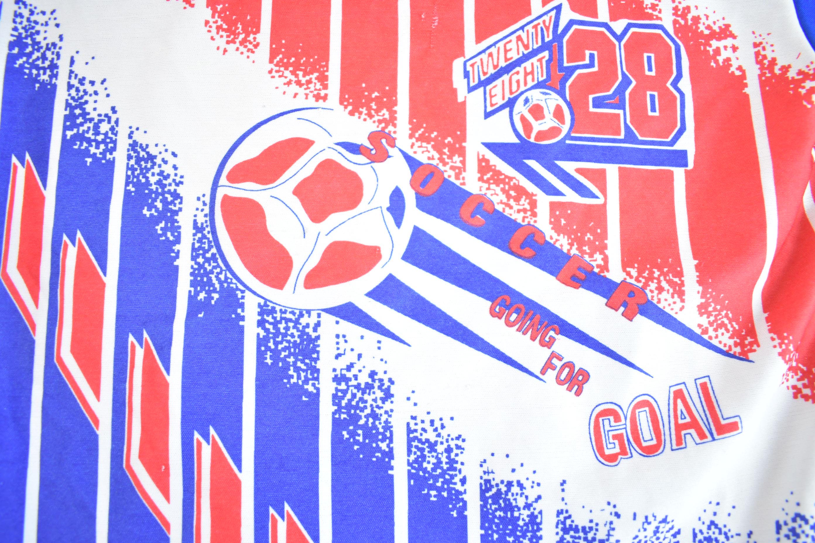 Vintage 1990s Soccer Going For The Goal Kids Twenty Eight Kids Baby Tee Jersey