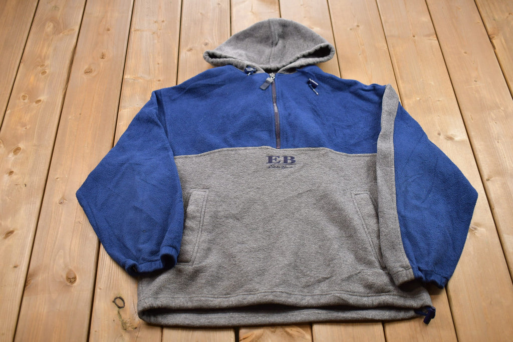 Vintage 1990s Eddie Bauer Hooded Fleece Sweater  Outdoorsman  90s Sweater  Streetwear  Hiking  Fleece Zip up  Vintage Eddie Bauer