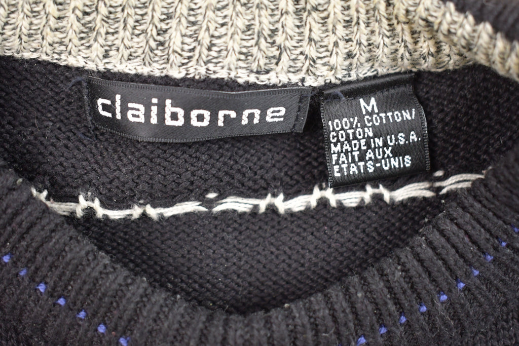 Vintage Claiborne Knitted Sweater / Made in USA / Vintage 90s Crewneck / Pattern Sweater / Outdoor / Pullover Sweatshirt