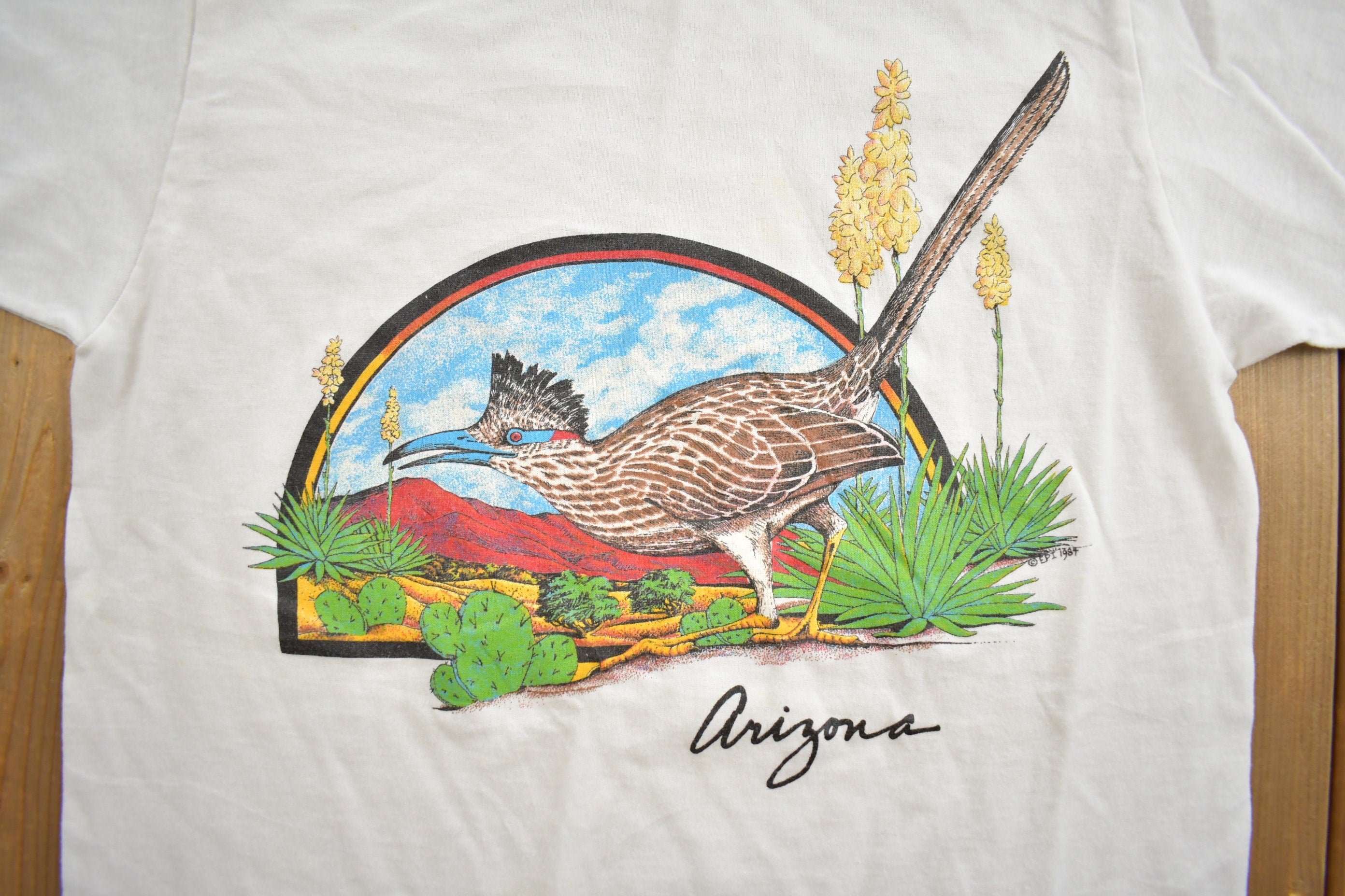 Vintage 1990s Bird Theme Arizona Single Stitch Graphic T-Shirt Made In USA