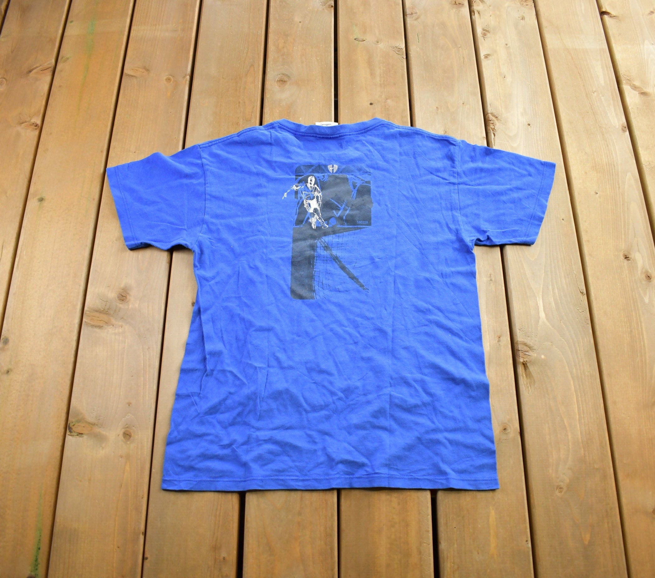 Vintage 1990s Nike Soccer Graphic T-Shirt Made In USA Size XL