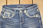 Vintage Deadstock Y2K Grace In LA Bedazzled Low Rise Jeans Women's Size 27 x 32