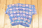 Vintage 1990s Nuovo Abstract Knit Cardigan Sweater Women's M