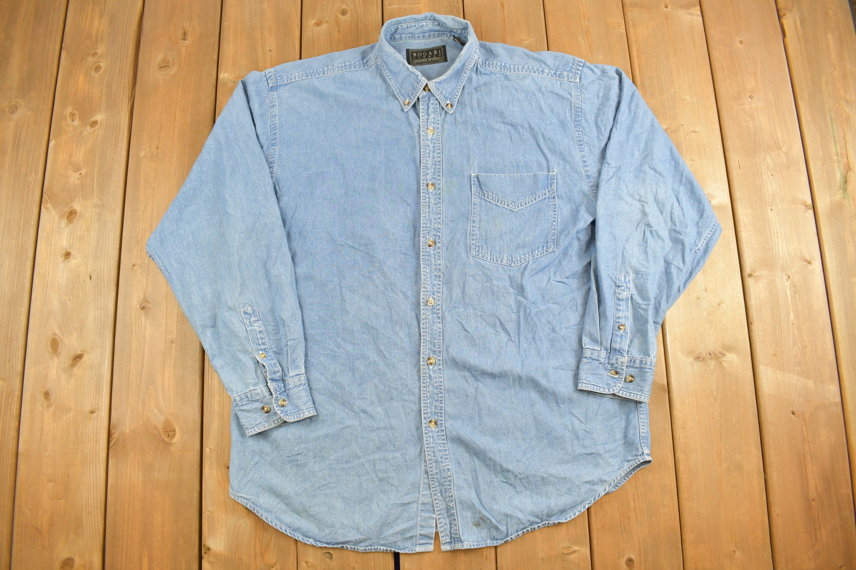 Vintage 1990s Bogari Denim Button Up Shirt
