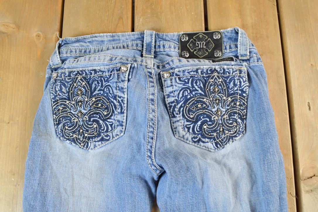 Vintage Y2K Miss Me Bedazzled Low Rise Jeans Size 28x31