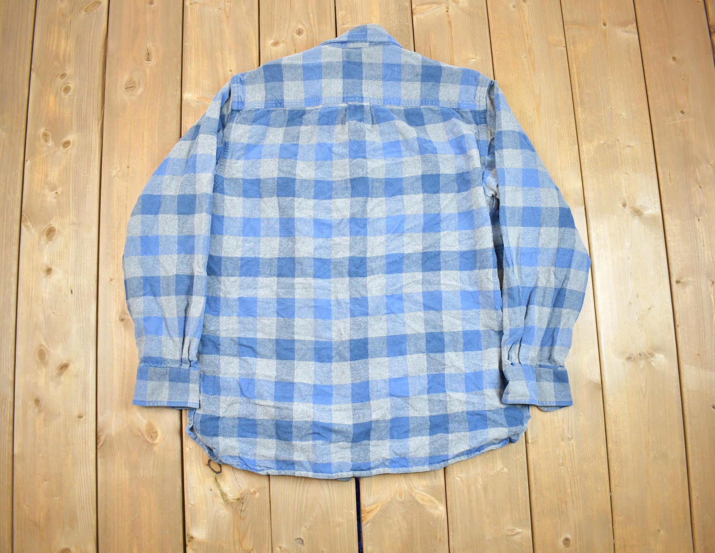 Vintage 1990s L.L Bean Plaid Flannel Button Traditional Up Shirt