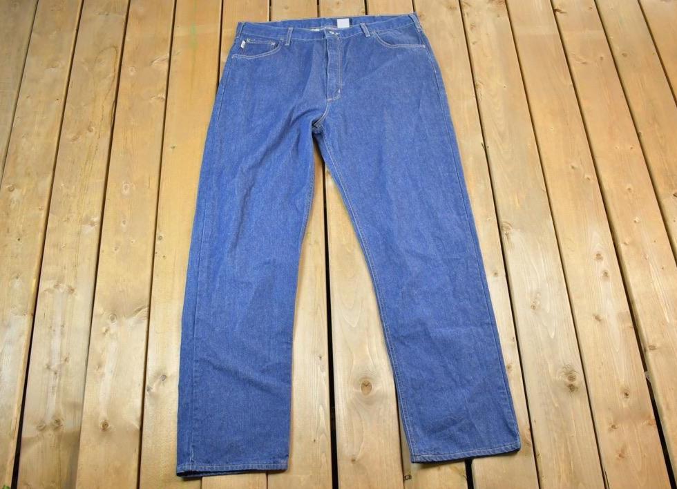 Vintage Y2K Carhartt Flame Resistant Work Denim Jeans Size 42 x 36