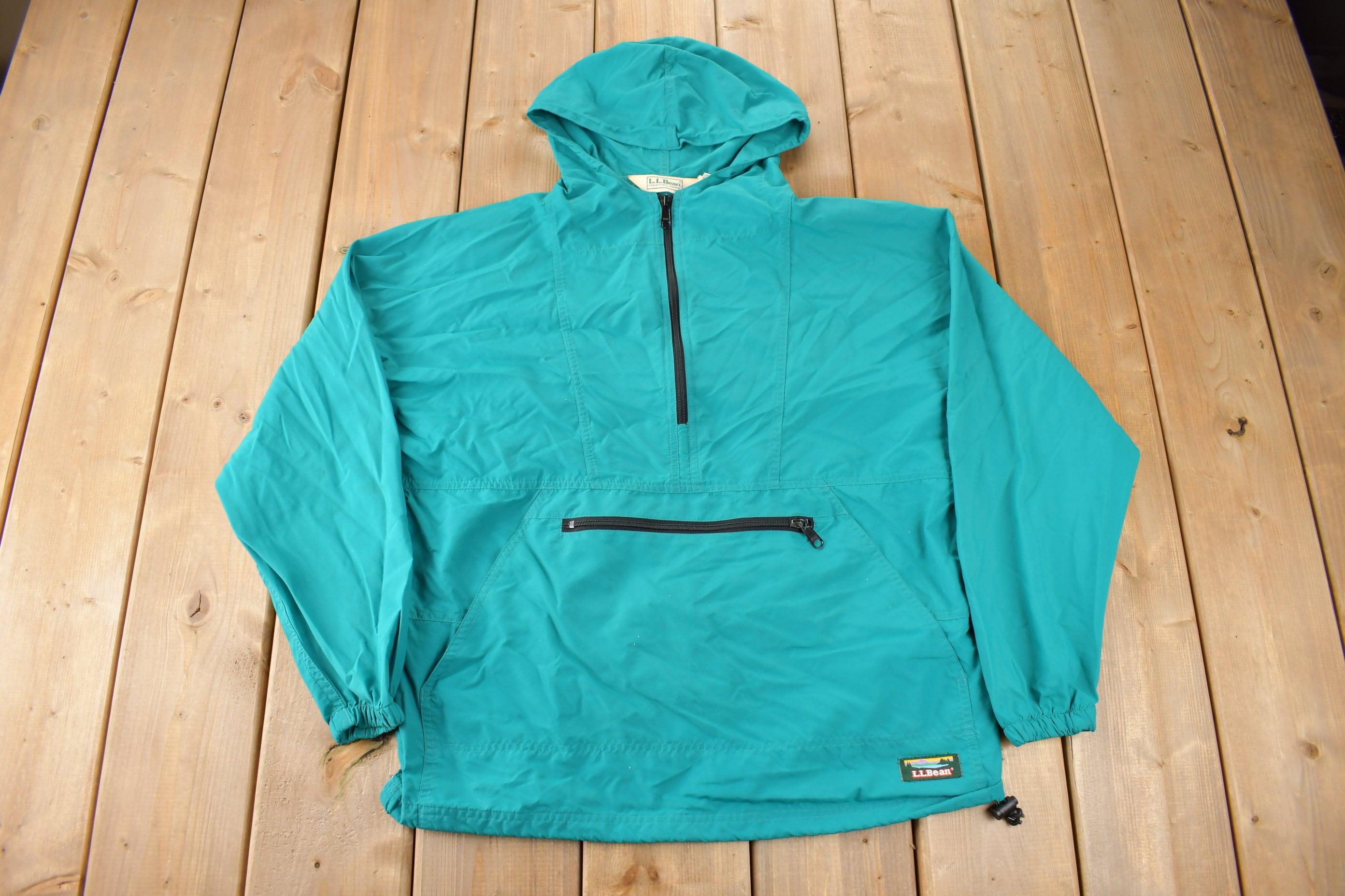 Vintage 1980s LL Bean Quarter Zip Women's Windbreaker Jacket Made In USA Size Small