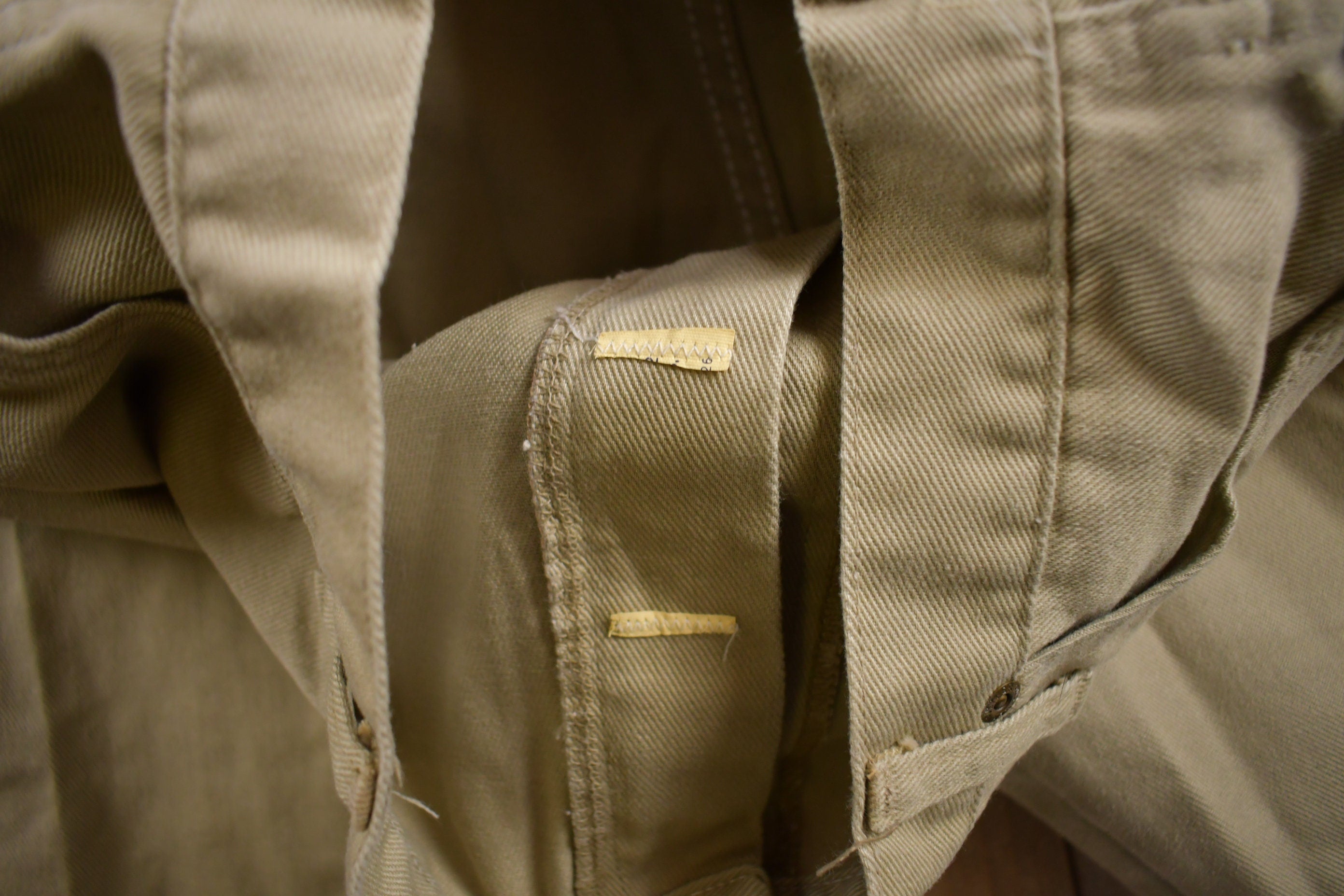 Vintage 1970s Rustlers Khaki Trousers Size 36 x 30