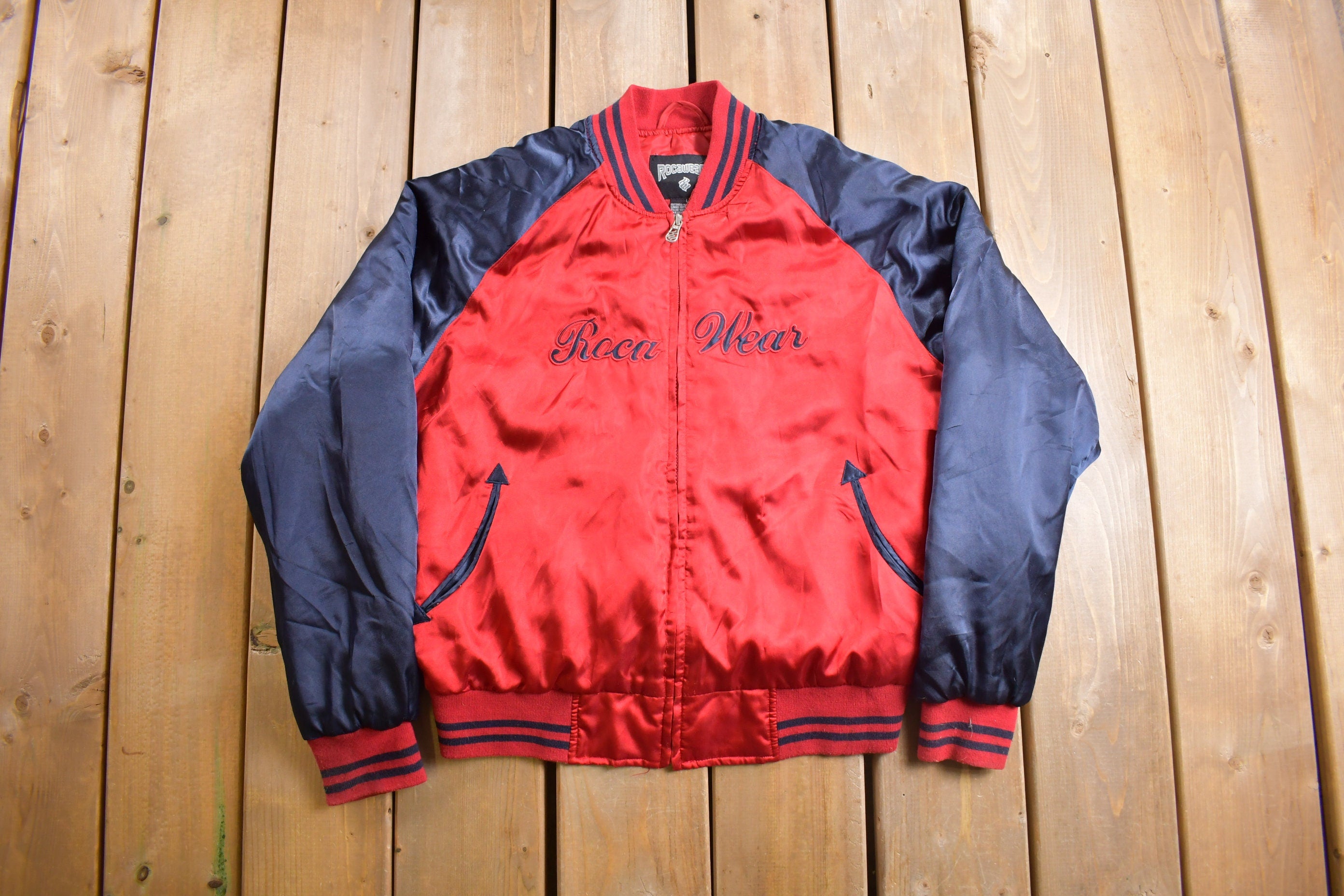 Vintage 1990s Roca Wear Satin Bomber Jacket