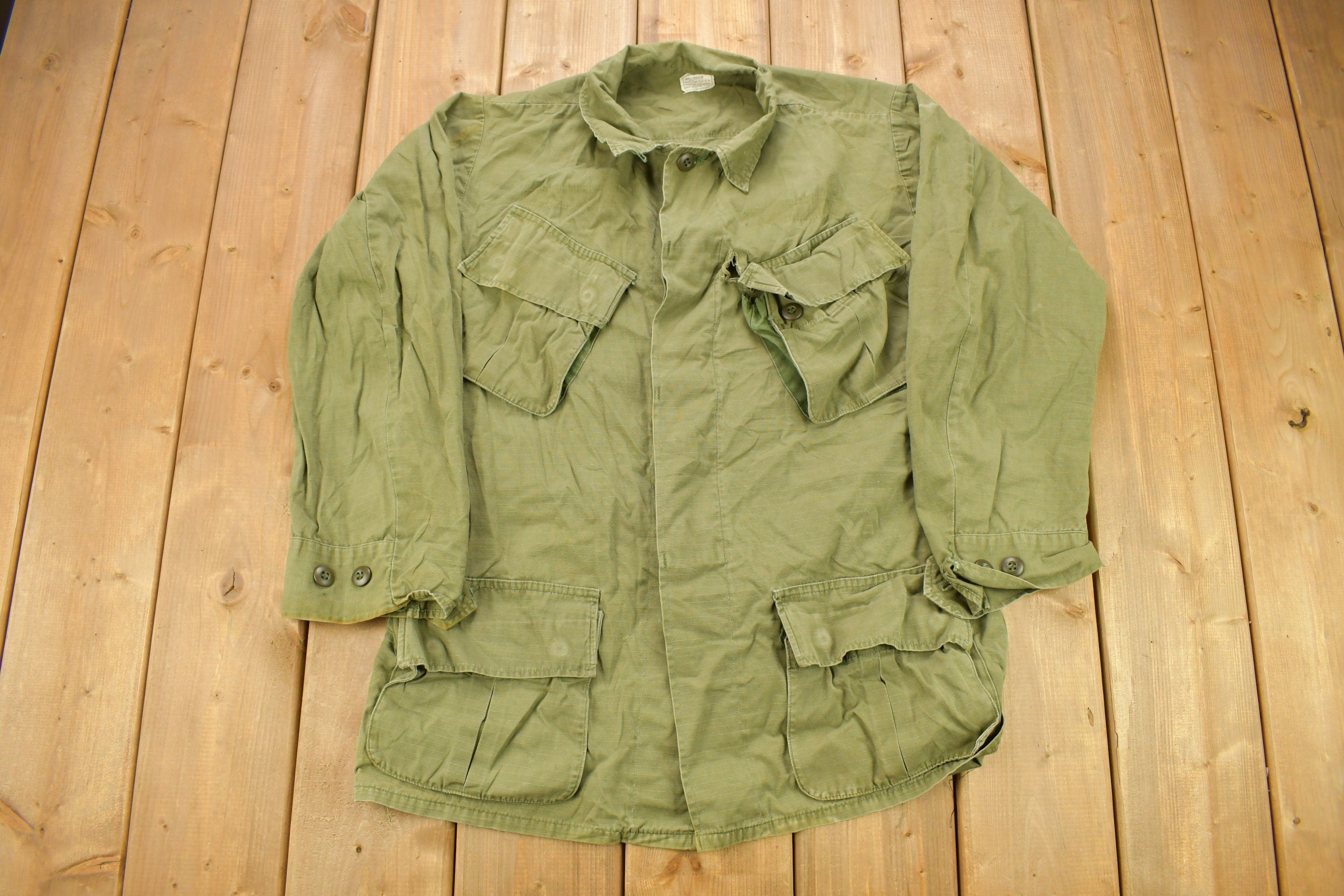 Vintage 1970 OG 107 Military Button Up Shirt