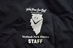 Vintage 1990s Medinah Park Black Satin Bomber Jacket