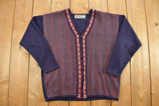 Vintage 1980s Cardigan Button Up Sweater / Outdoor & Wilderness / Pullover Sweatshirt / Modern Choice