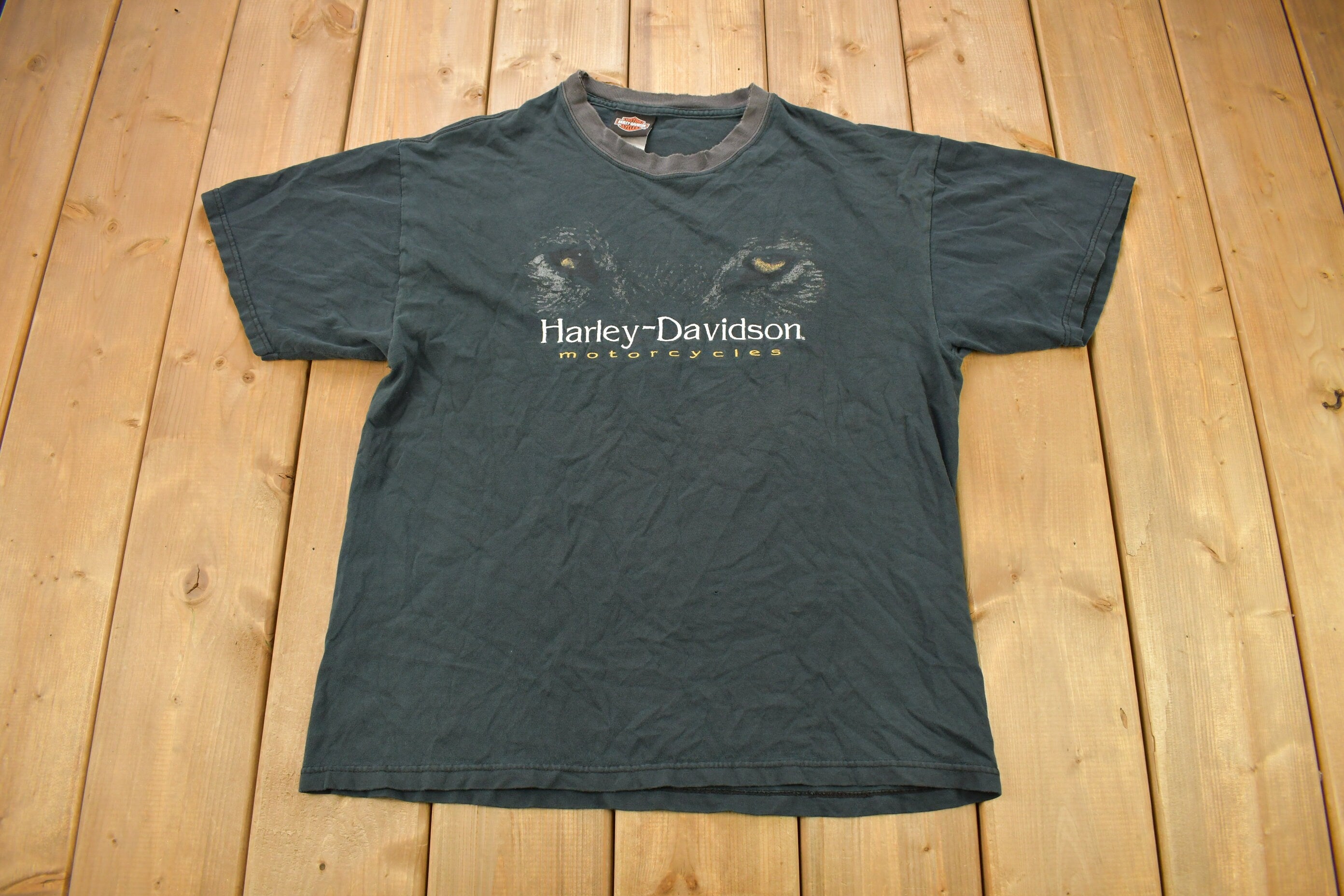 Vintage 1990s Bald Eagle Harley Davidson Marquette Michigan T-Shirt