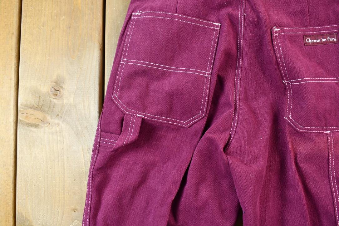 Vintage Dead Stock Purple 1990s Chemin de Fer Denim Jeans Size 26 x 32