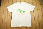 Vintage 1980s Browallia Flower Graphic T Shirt