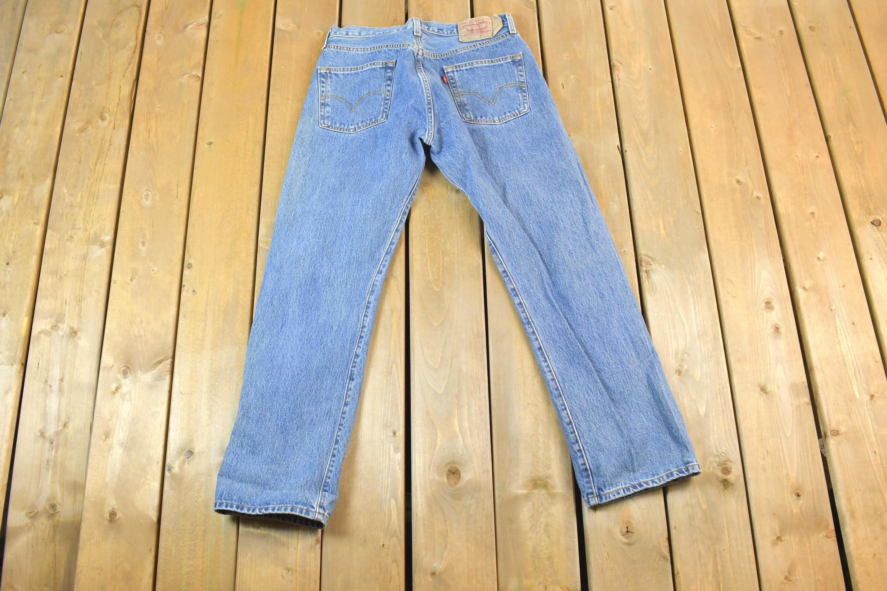 Vintage 1990s Levi Strauss 501 Red Tab Denim Jeans Size 33 x 30