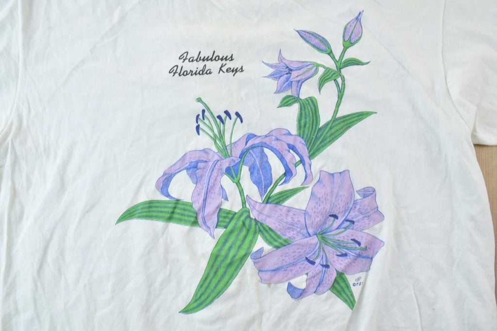 Vintage 1990s Fabulous Florida Keys Souvenir T-Shirt / Vintage Streetwear / Vacation Tee / Travel T Shirt