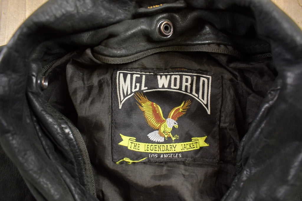 Vintage 1990s MGL World Leather Flight Jacket