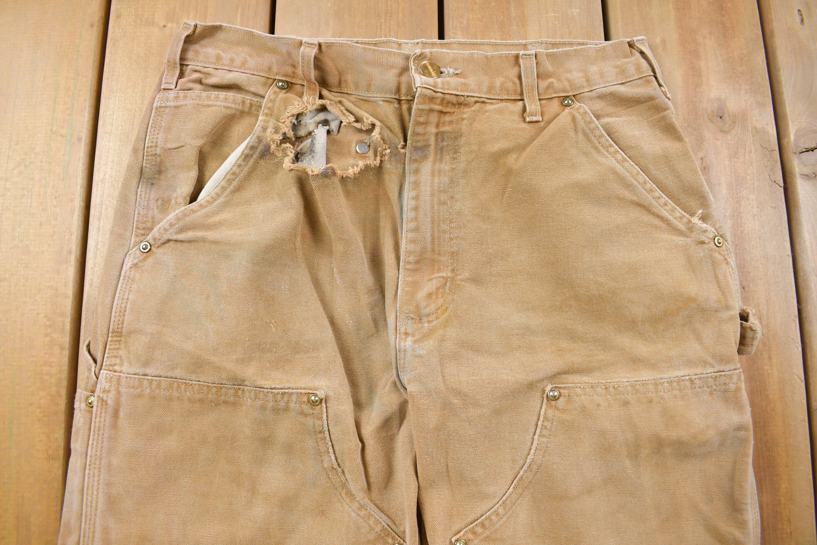 Vintage 1990s Carhartt Double Knee Work Pants Size 31 x 32