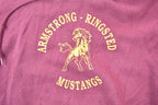 Vintage 1990s Armstrong Ringsted Mustangs Burgundy Basset Walker Hoodie Sweatshirt