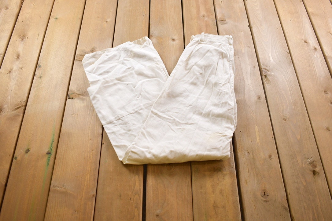 Vintage 1990s White Denim Jeans Size 24.5 x 31.5