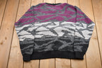 Vintage 1990s Uniform Code Abstract Knitted Sweater  Vintage 90s Crewneck  Pattern Sweater  Outdoor  Made In USA  Pullover Sweatshirt