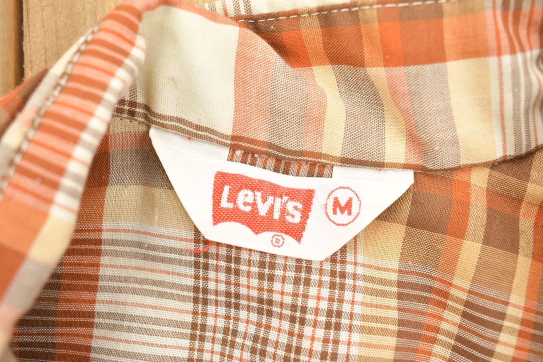 Vintage 1990s Levi's Plaid Western Flannel Button Up Shirt