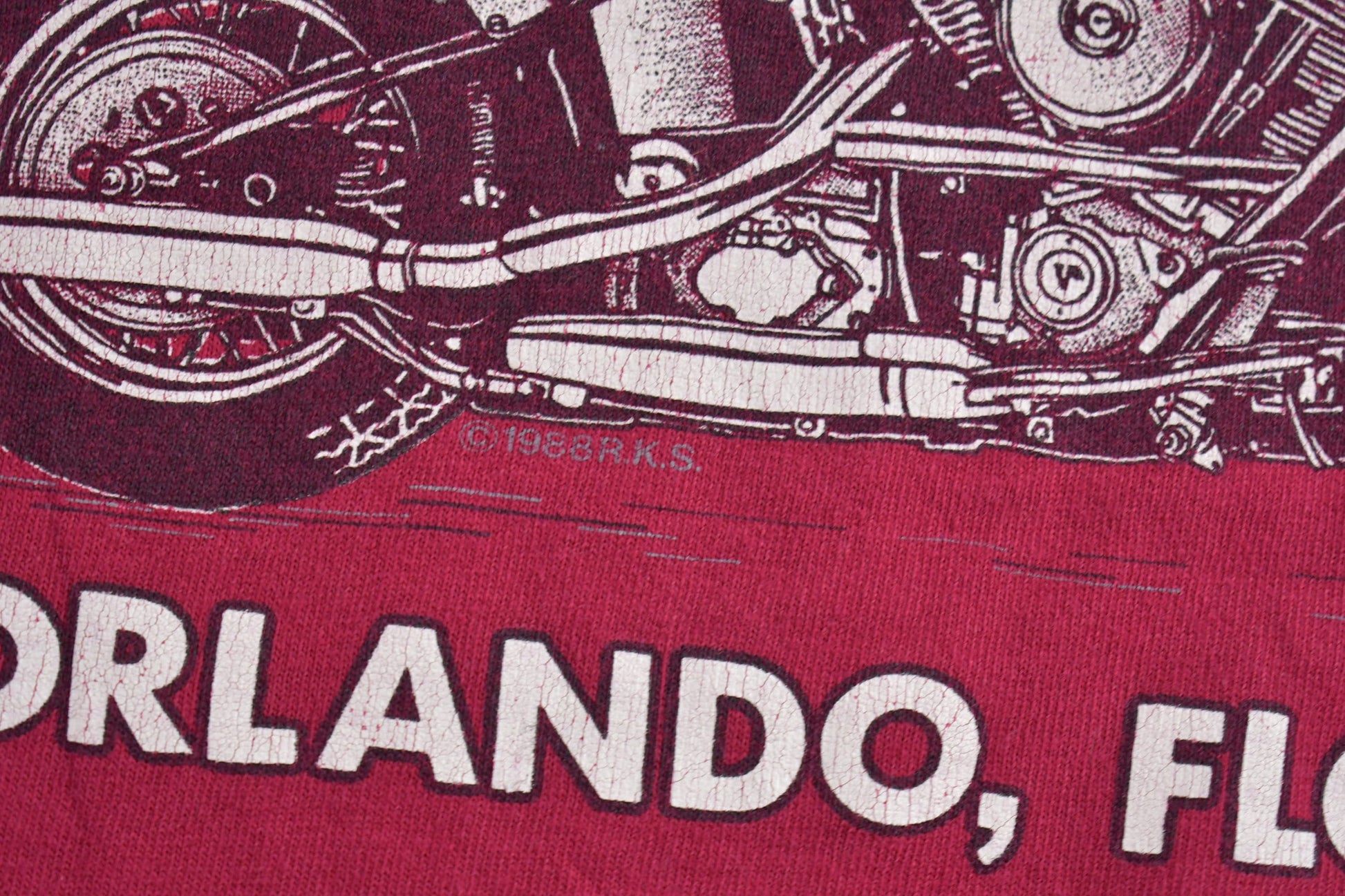 Vintage 1988 Dick Farmer's Harley Davidson Orlando Florida T-Shirt / Single Stitch / Made In USA / Henley Tee / Souvenir T Shirt