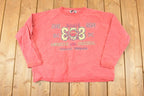 Vintage 1990s Bonjour Indigo Design Graphic Print Crewneck Sweatshirt Womens Cropped XL
