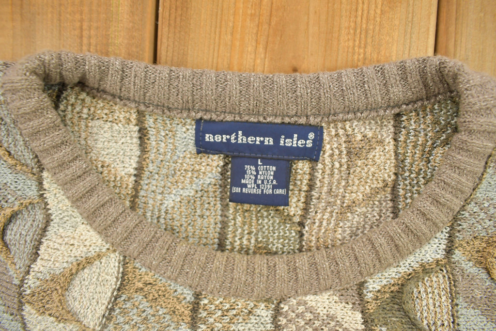 Vintage 1980s Northern Isles Abstract Knitted Sweater /