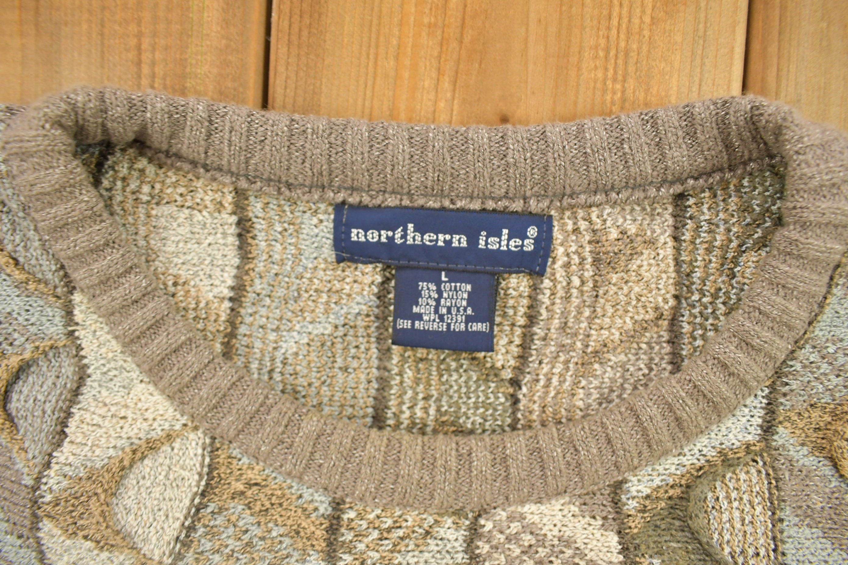 Vintage 1980s Northern Isles Abstract Knitted Sweater /