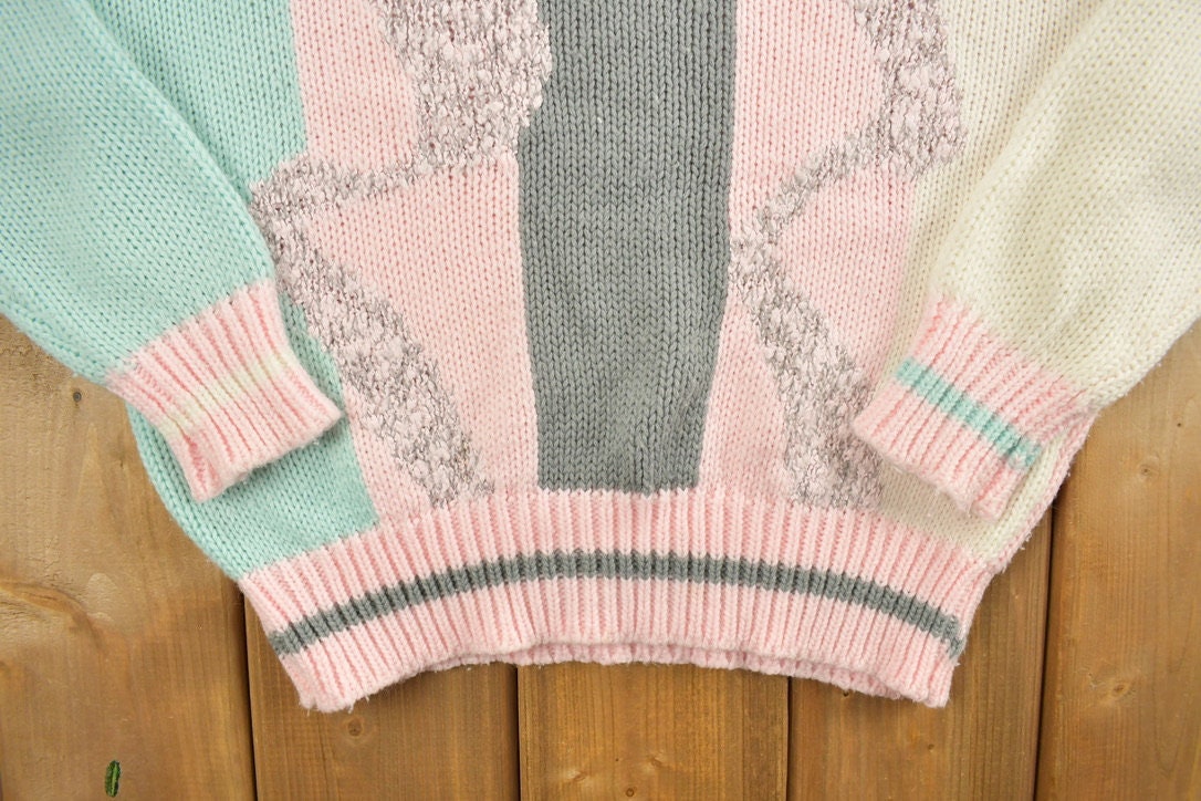Vintage Spice Of Life Knitted Mock Neck Sweater