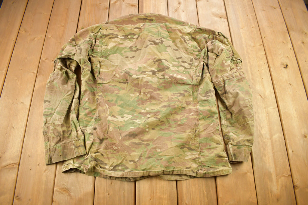 Vintage Military Camouflaged Button Up Shirt