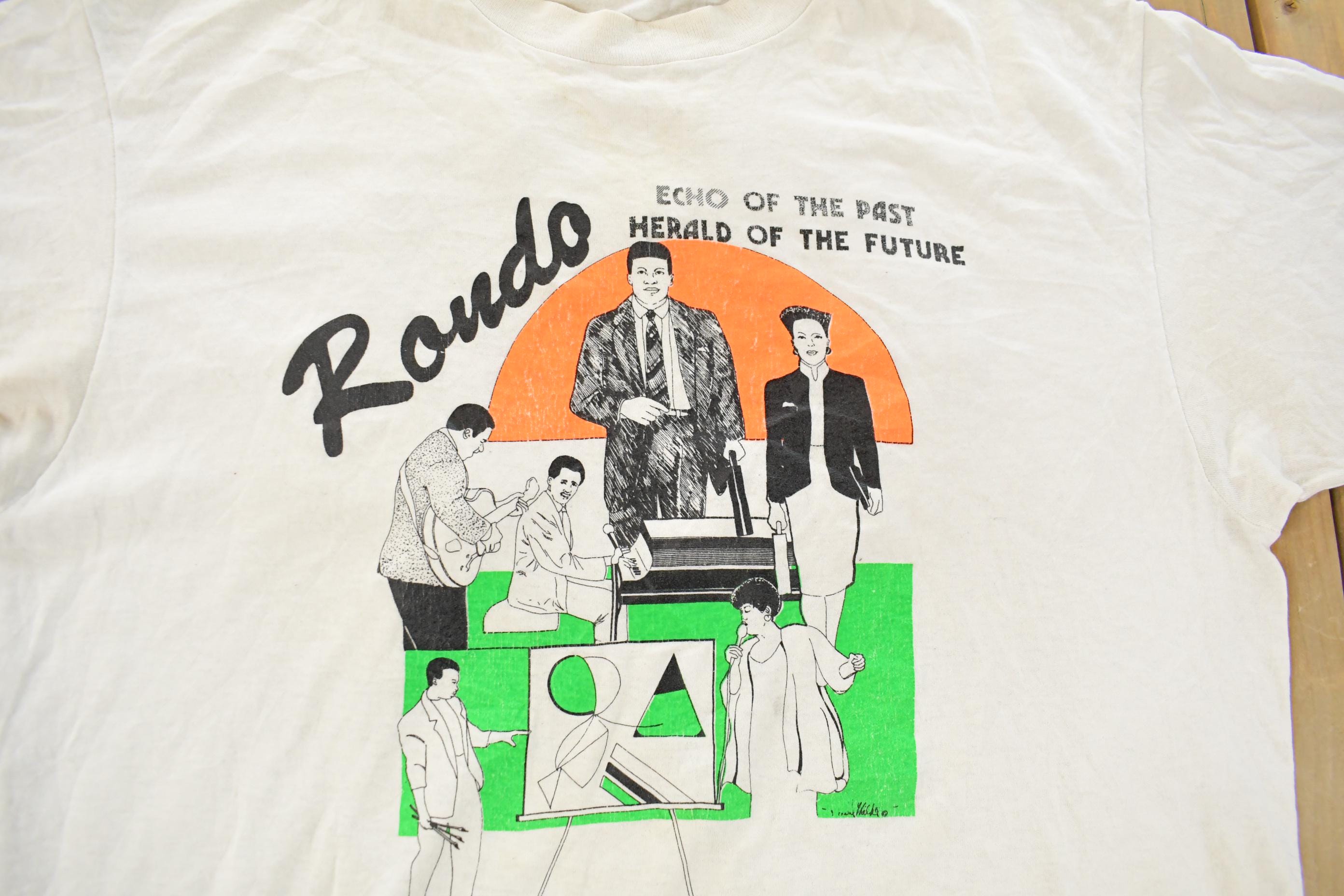 Vintage 1990s Burton Kramer's Rondo Art Music Graphic T Shirt Men's L