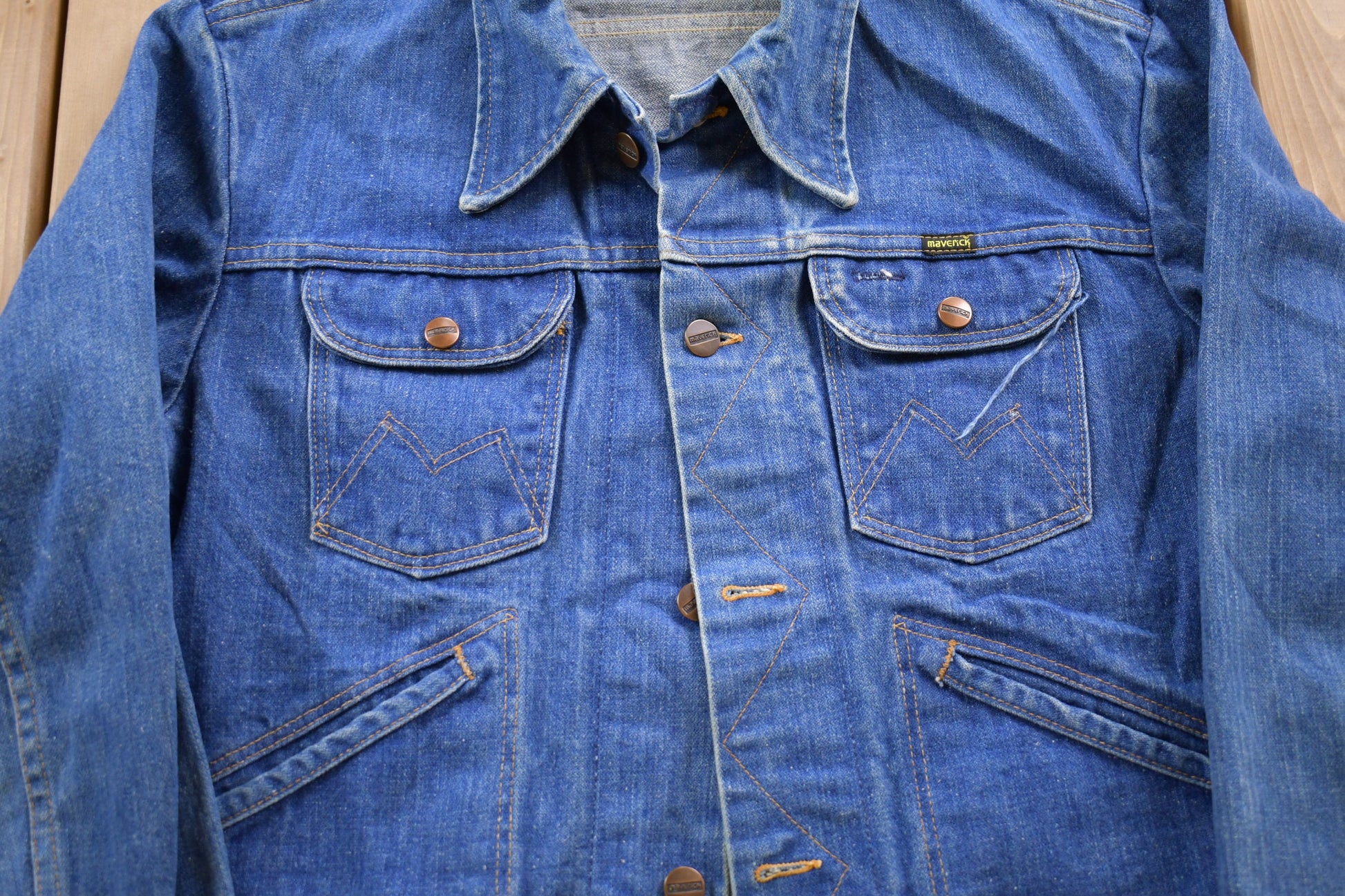 Vintage 1970s Maverick Denim Jean Jacket True Vintage Denim