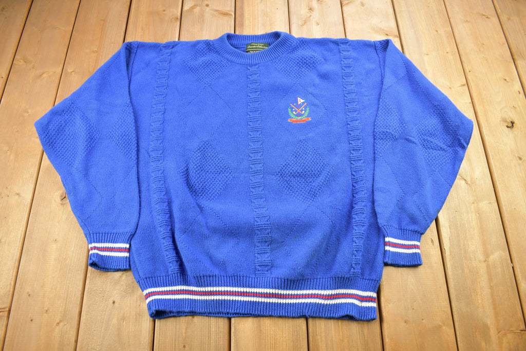 Vintage 1990s Van Huesen Golfing Theme Knitted Crewneck