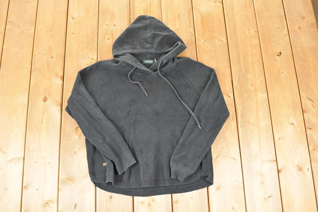 Vintage 1990s Lauren Ralph Lauren Knit Hoodie Sweater Women's L