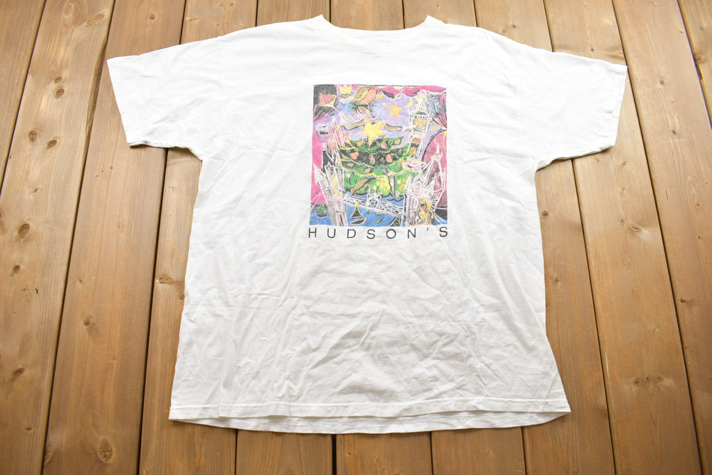 Vintage 1990s Hudson's Abstract London Bridge Graphic T Shirt