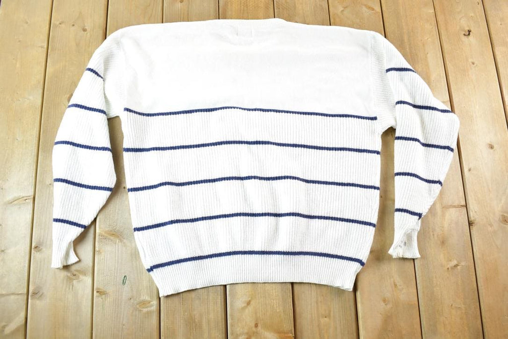 Vintage 1990s K Brand Yachting Knit Abstract Pattern Crewneck Sweater Mens XL