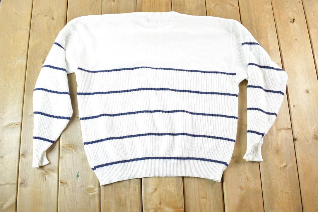 Vintage 1990s K Brand Yachting Knit Abstract Pattern Crewneck Sweater Mens XL