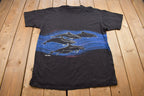 Vintage 1990 Swimming Dolphins Graphic Oneita T Shirt