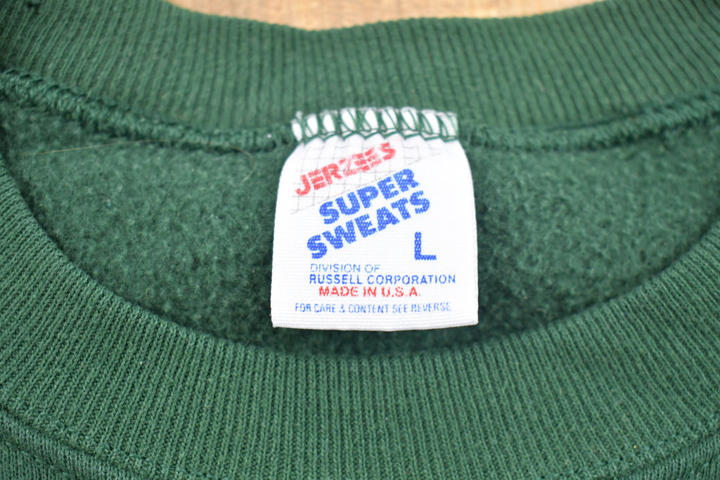 Vintage 1990s Jerzees Embroidered Hearts Crewneck Sweatshirt
