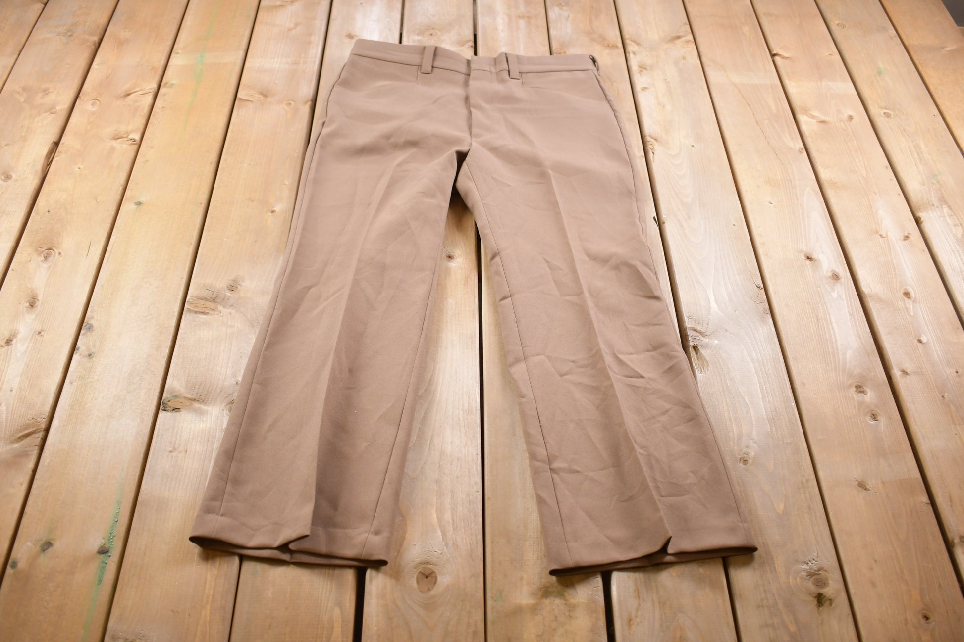Vintage 1970s Brown Levis Panatela Trousers Pants Size 36 x 30.5