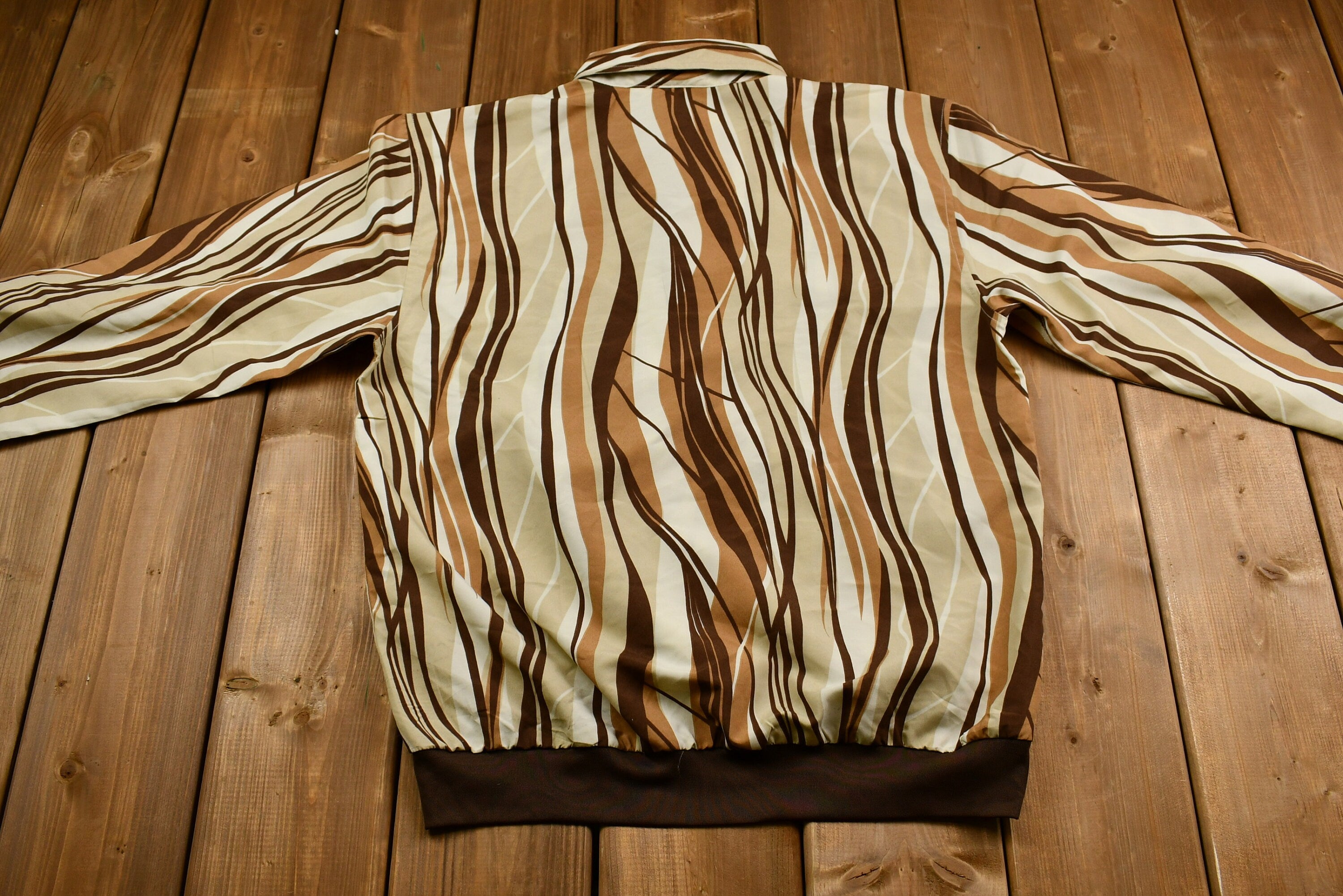 Vintage 1980s Pullover Abstract Graphic Collared Shirt