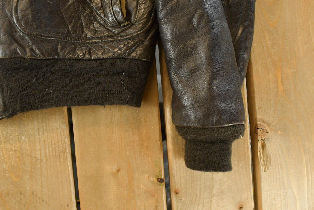 Vintage 1960s Schott GI-A2-M Black Leather Flight Jacket Men's 44 /