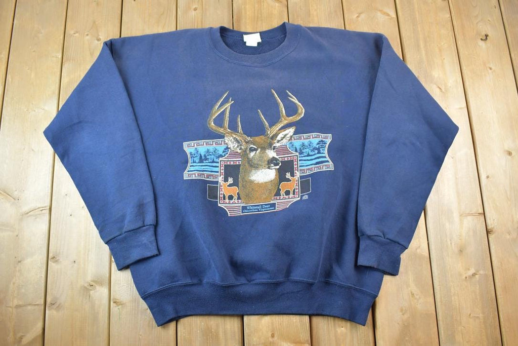 Vintage 1990s Big Buck Deer Outdoorsman Crewneck Sweatshirt
